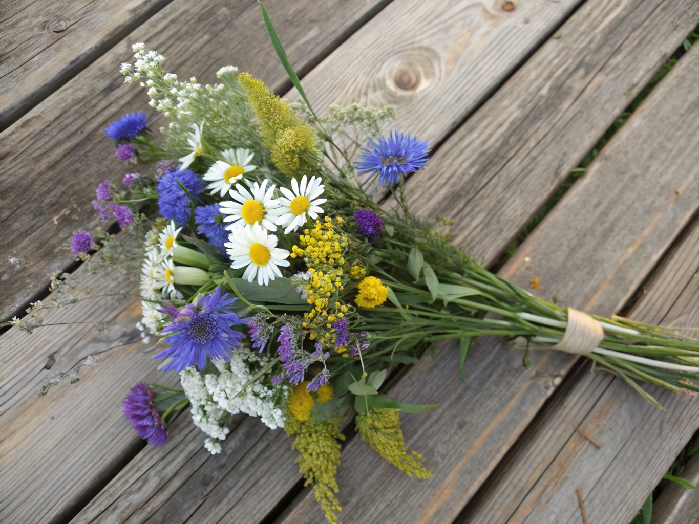 Wilder Wiesenstrauß mit Kornblumen