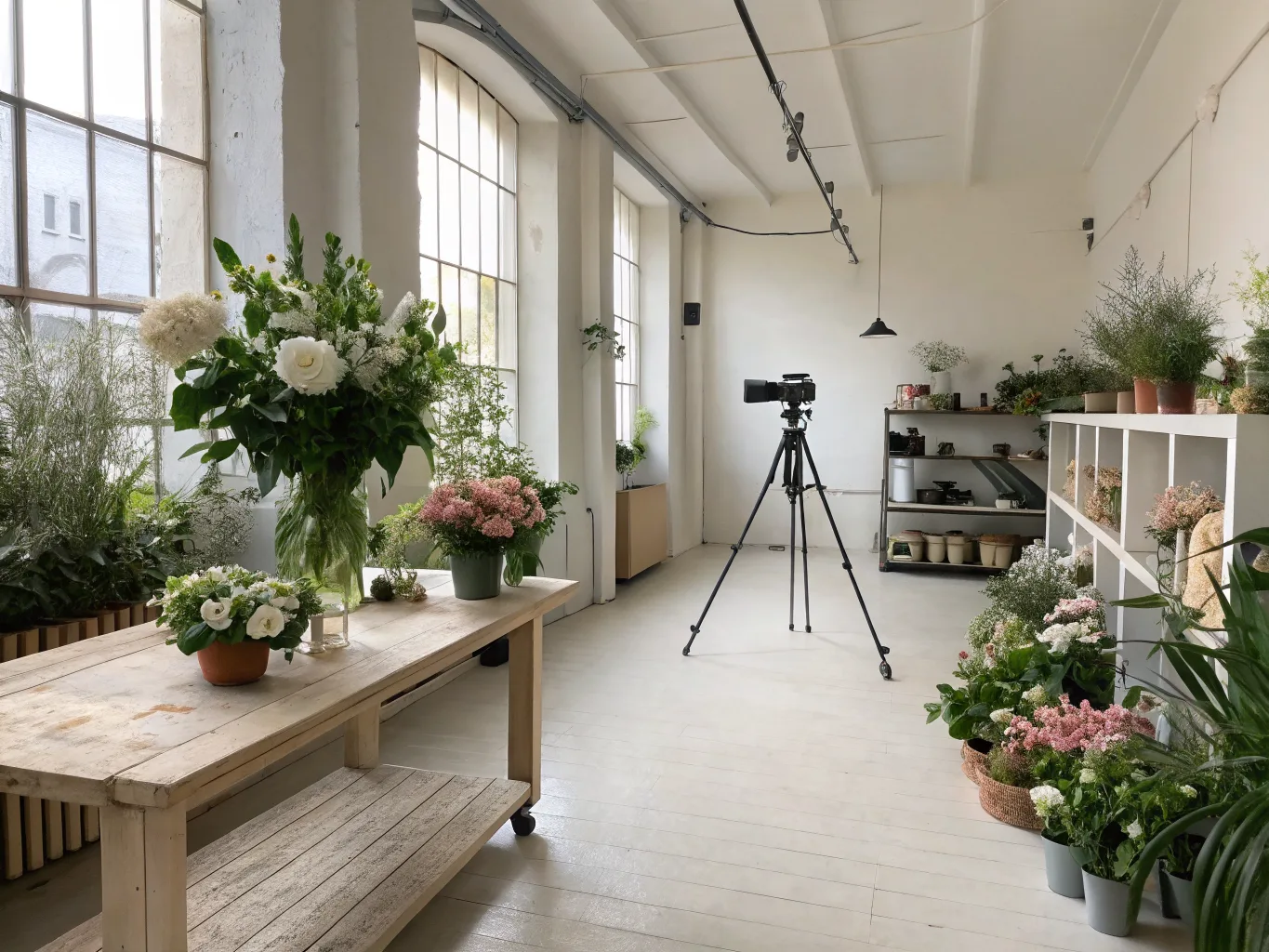 Helles Floristenstudio in Kopenhagen — der Arbeitsplatz hinter den Blumen